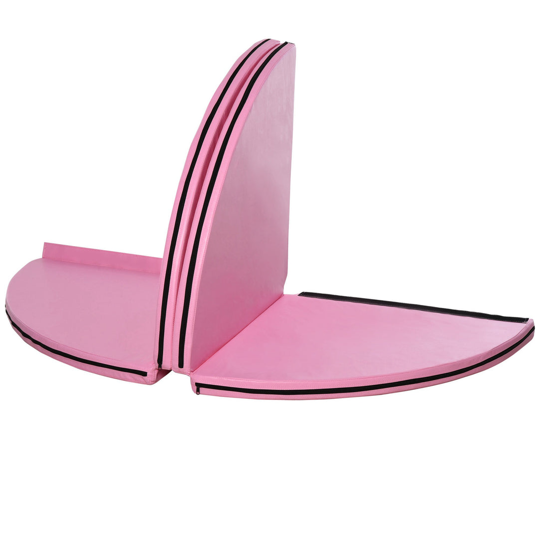 Poledancemåtte, 5 cm tyk rund plastikmåtte til poledanceøvelser, gymnastik, yoga, pink