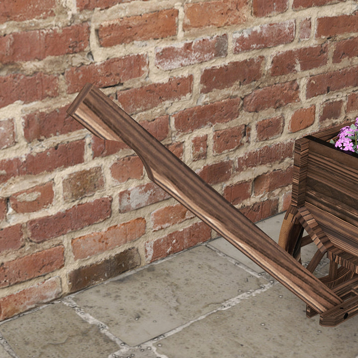 Højbed til træplanter, vejrbestandigt, trillebør, 120 x 41 x 50 cm, brun