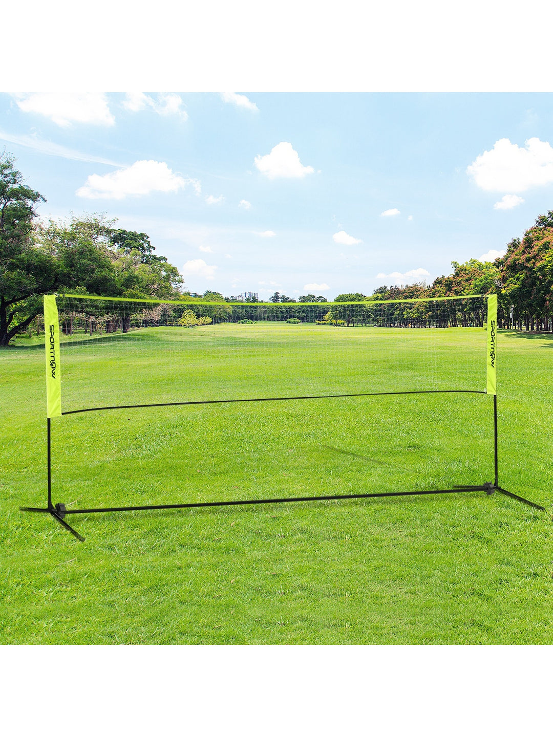 Badmintonnetsæt, foldbart volleyballnet 103/120/155H cm, gul