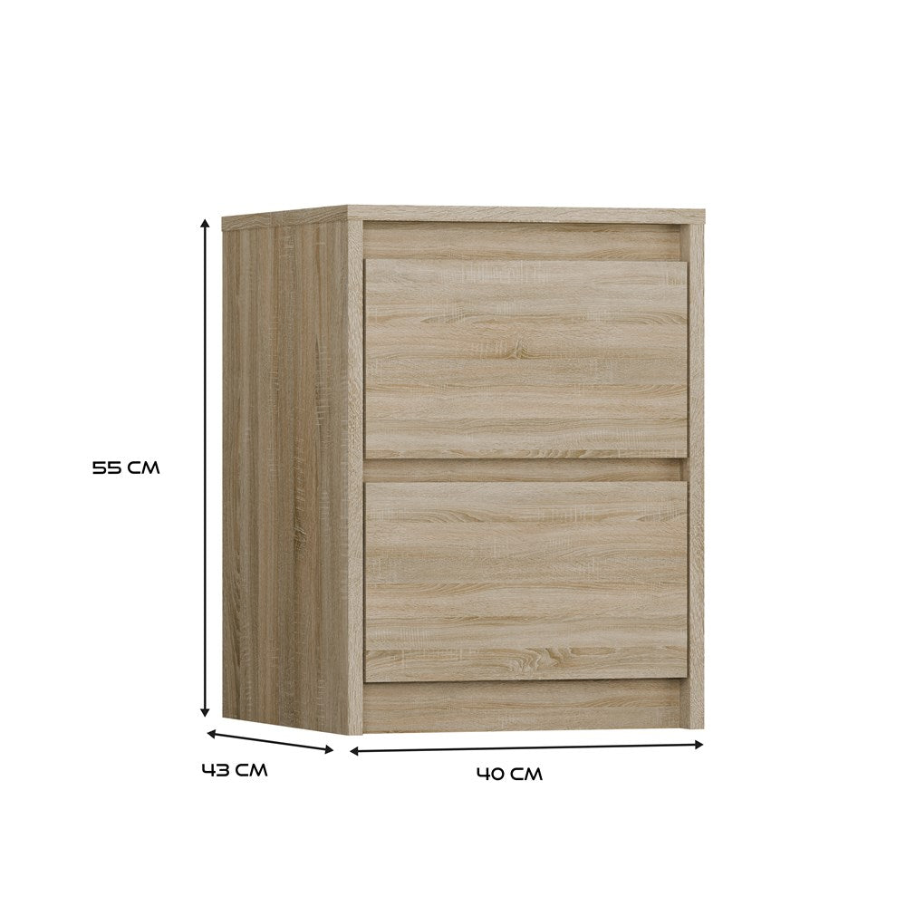 Moderne natbord / sengebord, naturfarvet