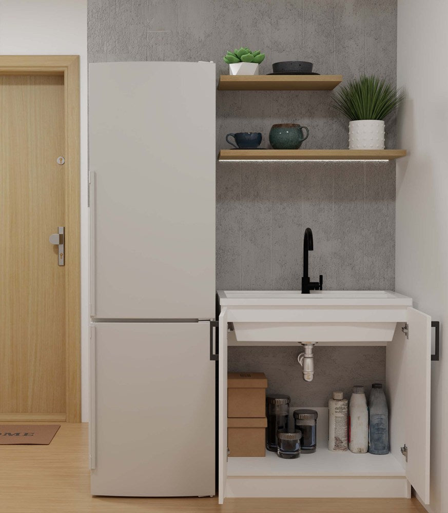 Køkkenskab/underskab til vask, Bredde: 80 cm Dybde: 45,5 cm Højde: 82 cm, hvid