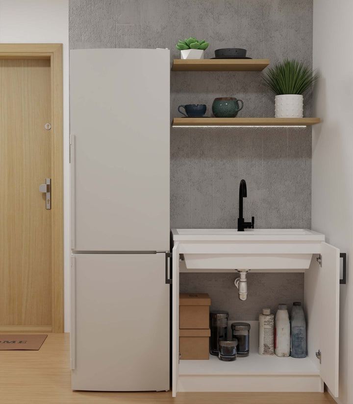 Køkkenskab/underskab til vask, Bredde: 80 cm Dybde: 45,5 cm Højde: 82 cm, hvid