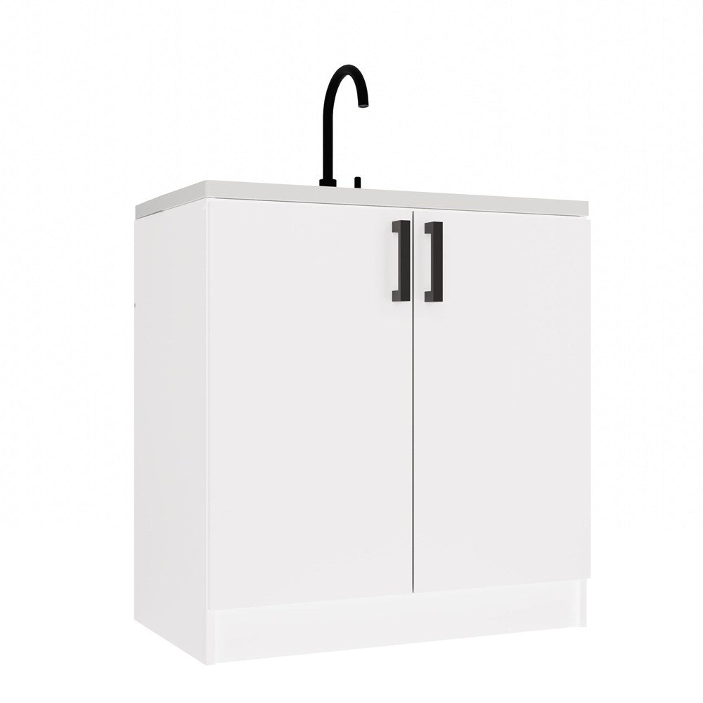 Køkkenskab/underskab til vask, Bredde: 80 cm Dybde: 45,5 cm Højde: 82 cm, hvid