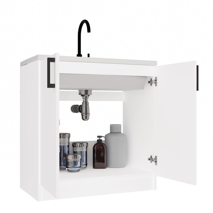 Køkkenskab/underskab til vask, Bredde: 80 cm Dybde: 45,5 cm Højde: 82 cm, hvid