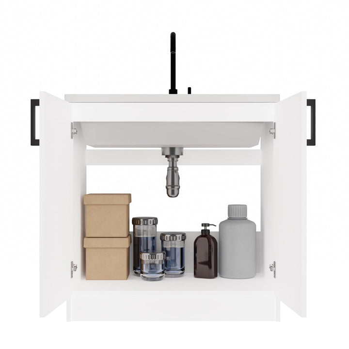 Køkkenskab/underskab til vask, Bredde: 80 cm Dybde: 45,5 cm Højde: 82 cm, hvid