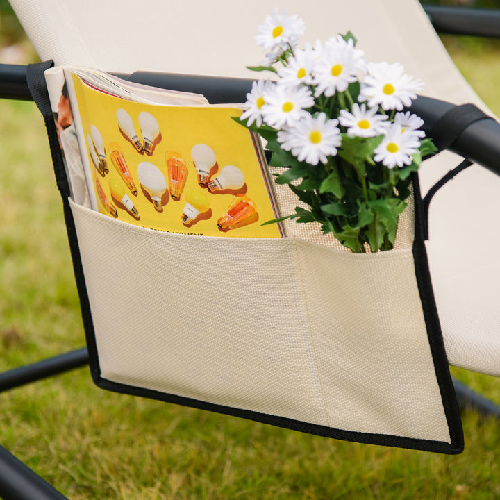 Gyngestol, gyngestol, havestol, gyngestol, metalnet, beige, 150 x 62 x 88 cm