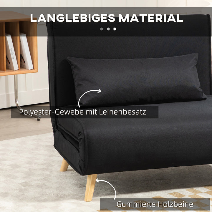 Lænestol med liggefunktion, til 1 person, moderne design, op til 120 kg, 94x78x80cm, sort