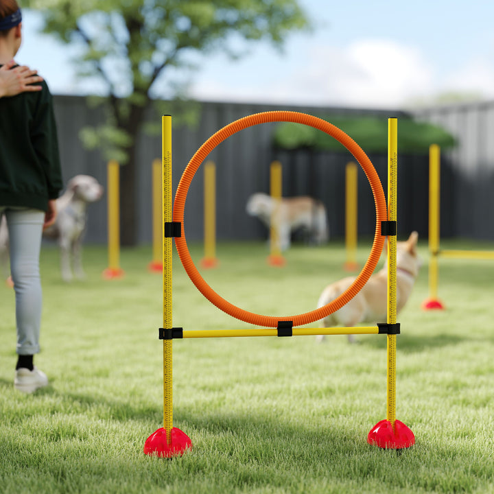 Agility set hunde 3-delt fyldeligt agilityudstyr til hundetræning plug-in hækkesæt med slalomstave