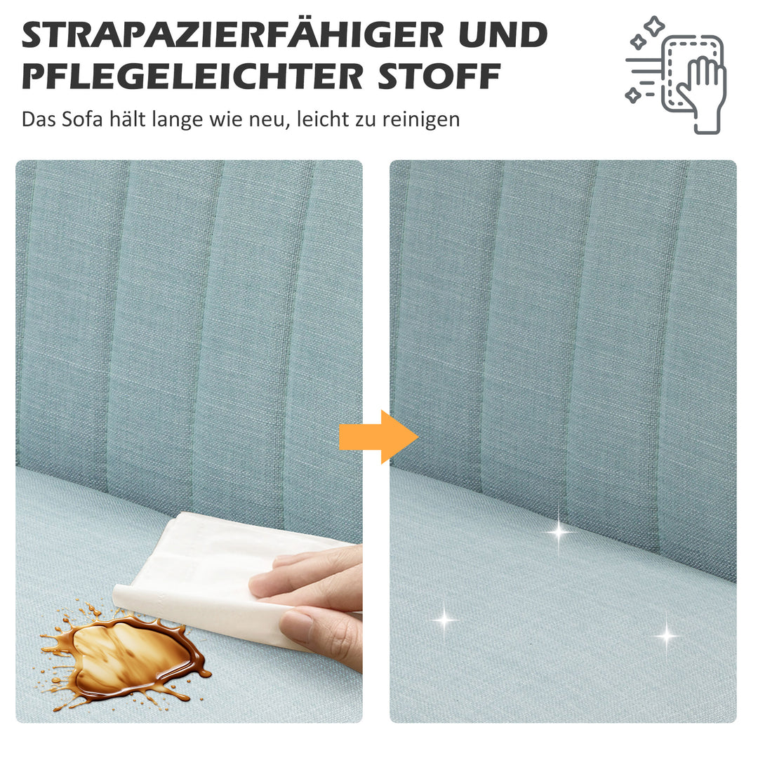 2-personers sofa, blød polstring, letplejeligt betræk, op til 150 kg, 117 x 56,5 x 77 cm, lysegrøn