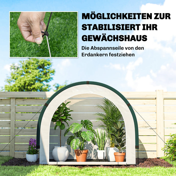 Drivhus med kuppelformet top, foldbart foliedrivhus 200 x 80 x 164 cm grønt