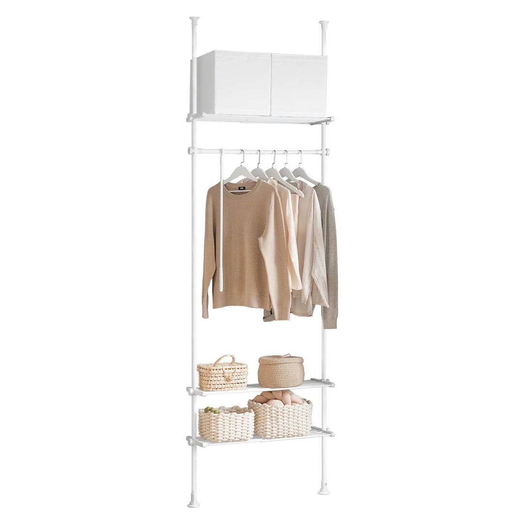 Elegant tøjstativ, teleskopisk, B(52-80) x H(233-300) cm, hvid