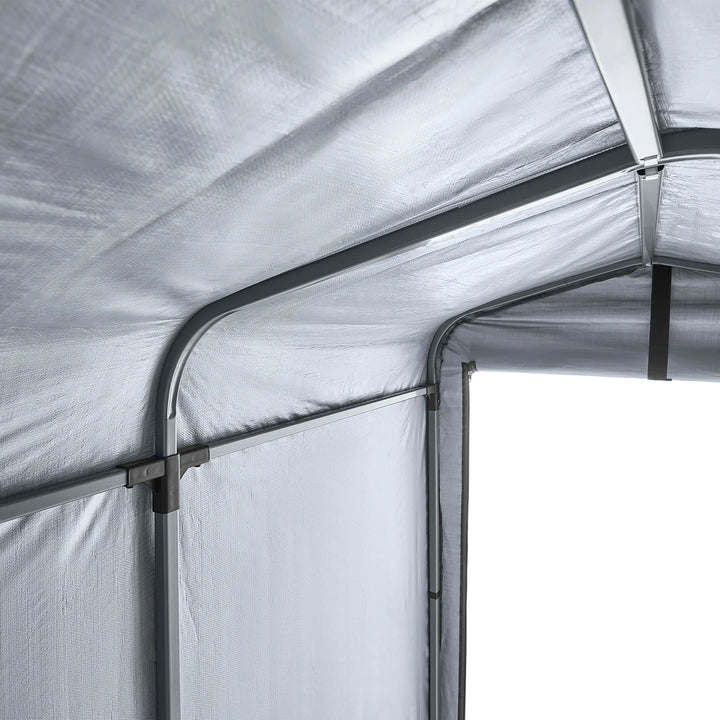 Robust og vejrbestandig cykelgarage, sølvfarvet, 120 x 163 x 176 cm