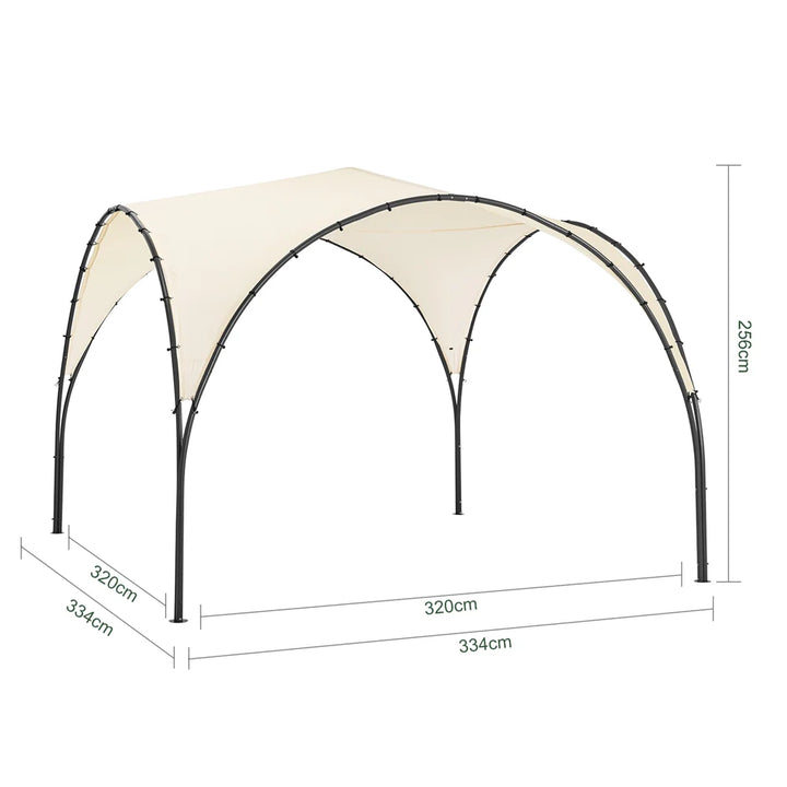 Pergola til haven, L334 x B334 x H256 cm, hvid