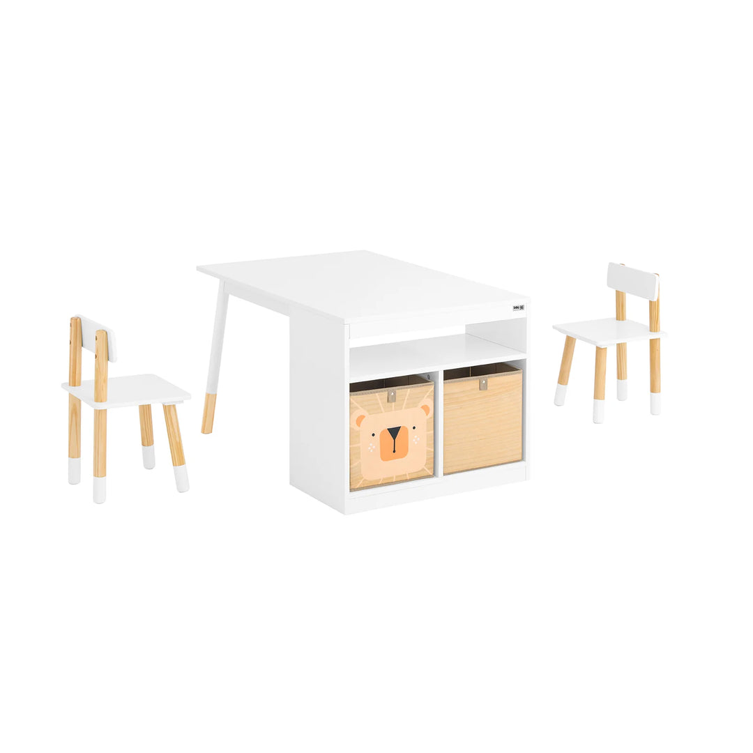Skrivebord til børn med stol, B60 cm x H53 cm x L90 cm, hvid