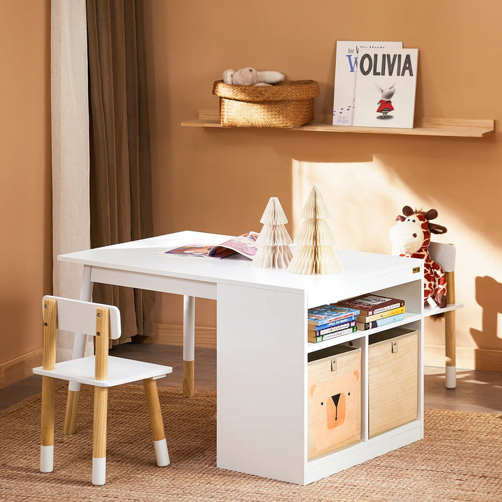 Skrivebord til børn med stol, B60 cm x H53 cm x L90 cm, hvid