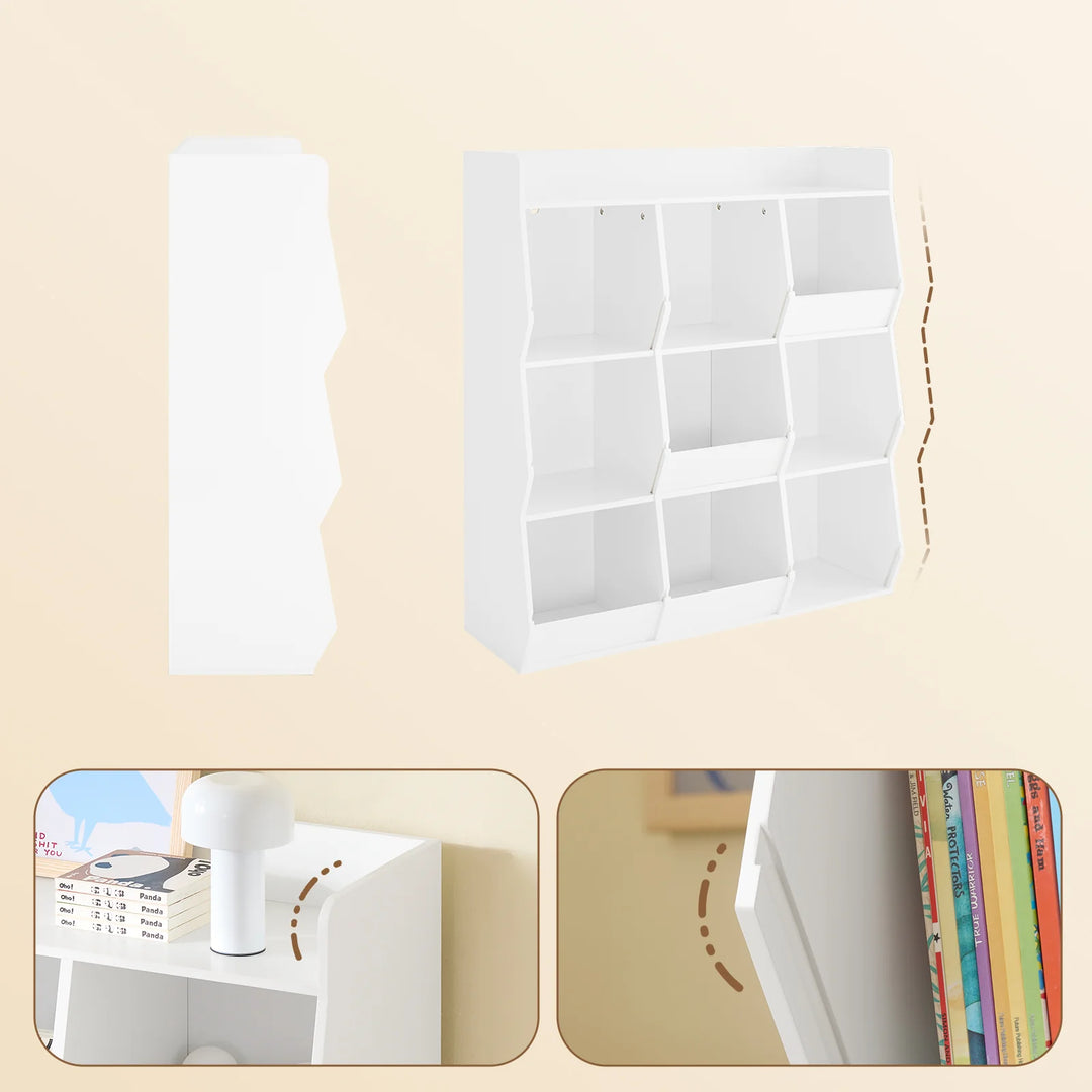 Montessori bogreol til børn: skab orden og selvstændighed, 95x34x105 cm, hvid
