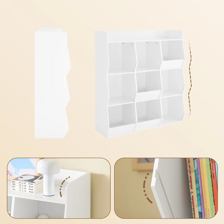 Montessori bogreol til børn: skab orden og selvstændighed, 95x34x105 cm, hvid