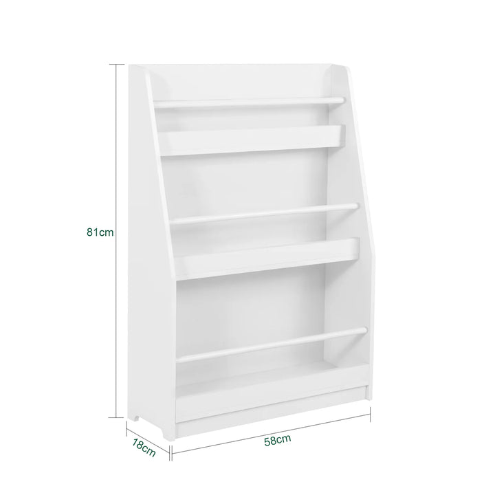 Reol til børnebøger,  B58 x D18 x H81 cm, hvid