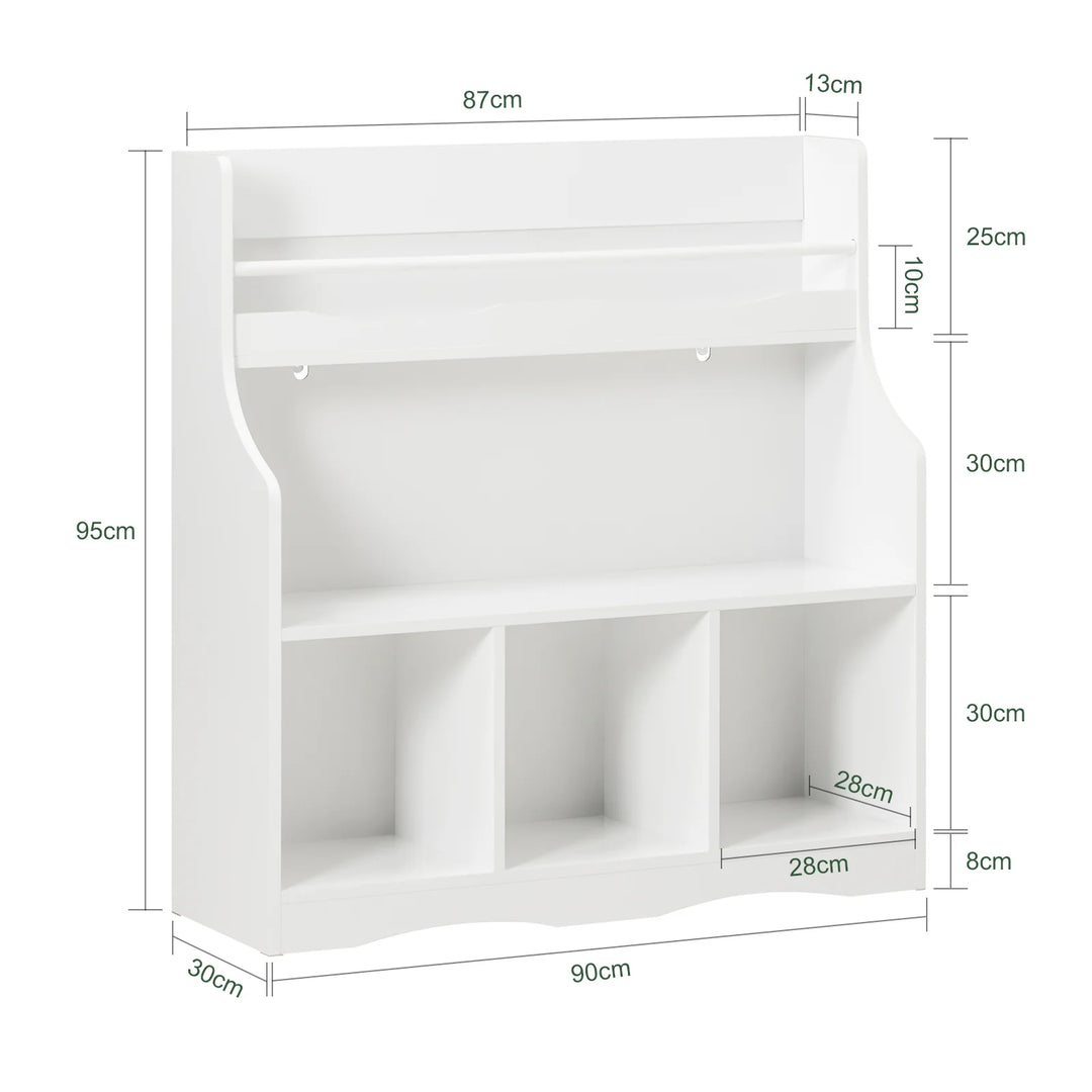 Giv børneværelset en opgradering med den minimalistiske bogreol i hvid (B80 x D32 x H120 cm)