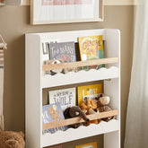 Montessori bogreol til børneværelset, 75x15x120 cm, hvid