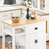 Køkkenø med udtrækkelig bordplade, hvid