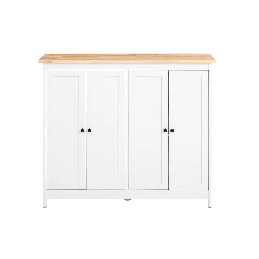 Moderne køkkenø med masser af opbevaringsplads, L107xB76xH92 cm, hvid