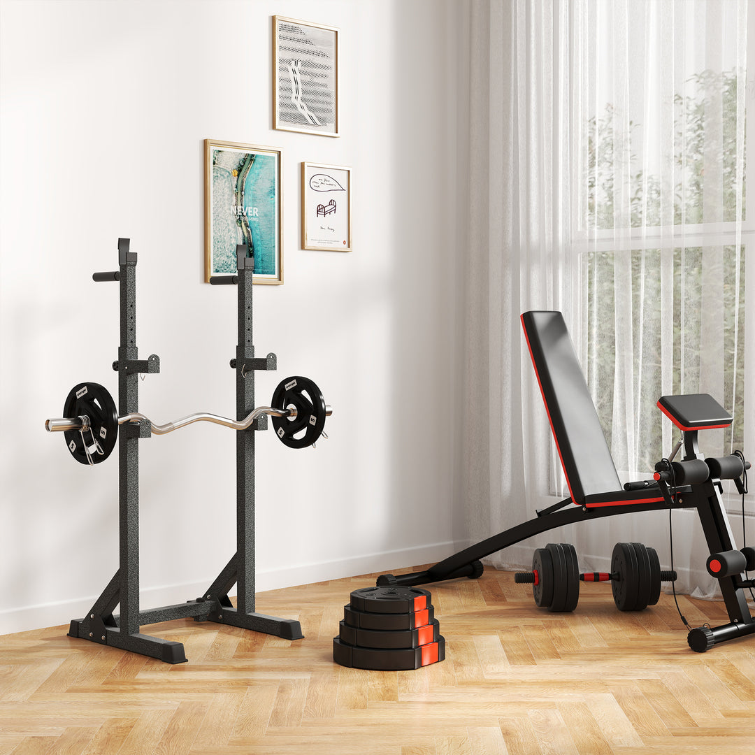 4-Delt vægtskivesæt til træning, fitnesscenter, hjemmetræning, styrketræning, 2 x 7,5 kg og 2 x 5 kg, sort