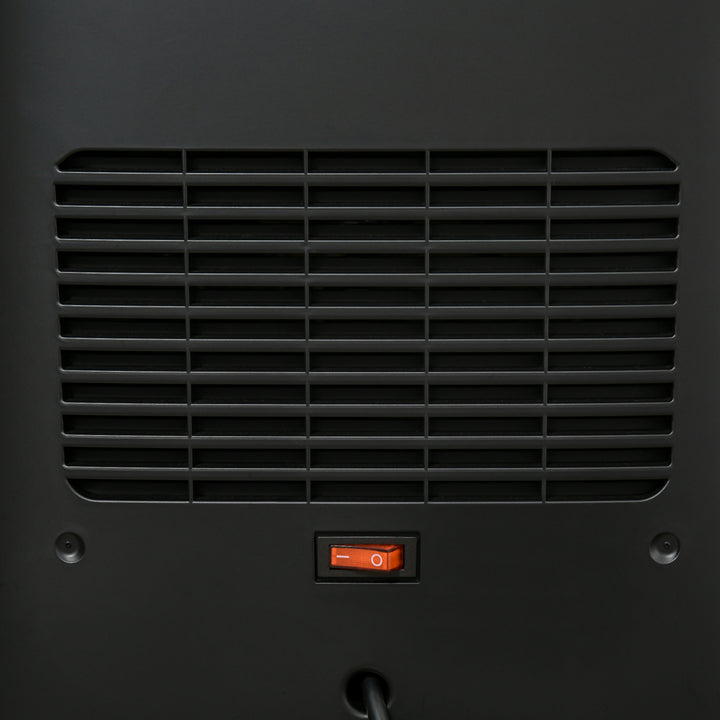 Elvarmer, 3 tilstande, 10-49°c, med fjernbetjening, led-flammer, fritstående, sort, 33,7 x 25,5 x 60,4 cm