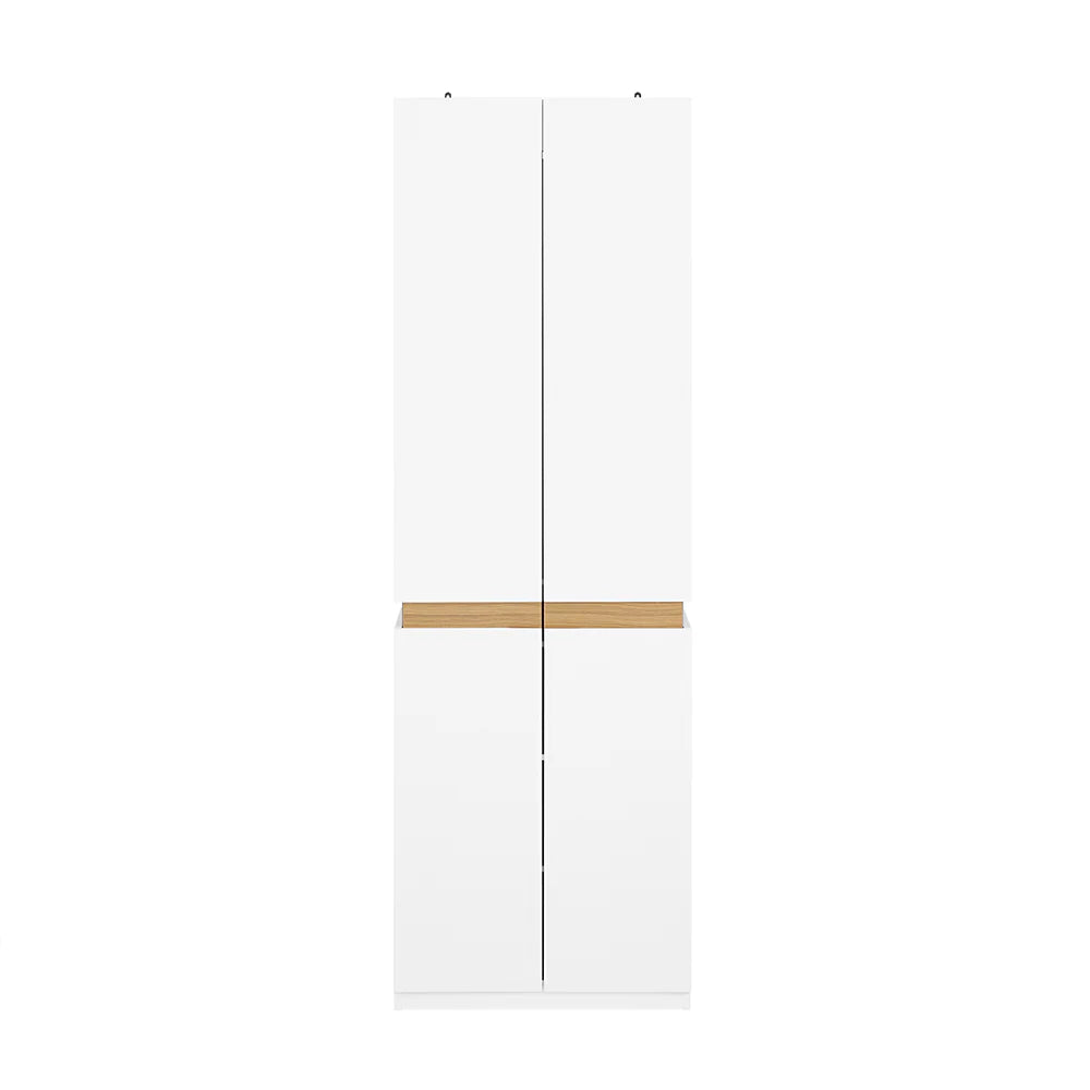 Garderobeskab i minimalistisk, skandinavisk stil, L61xB30xH192 cm, hvid