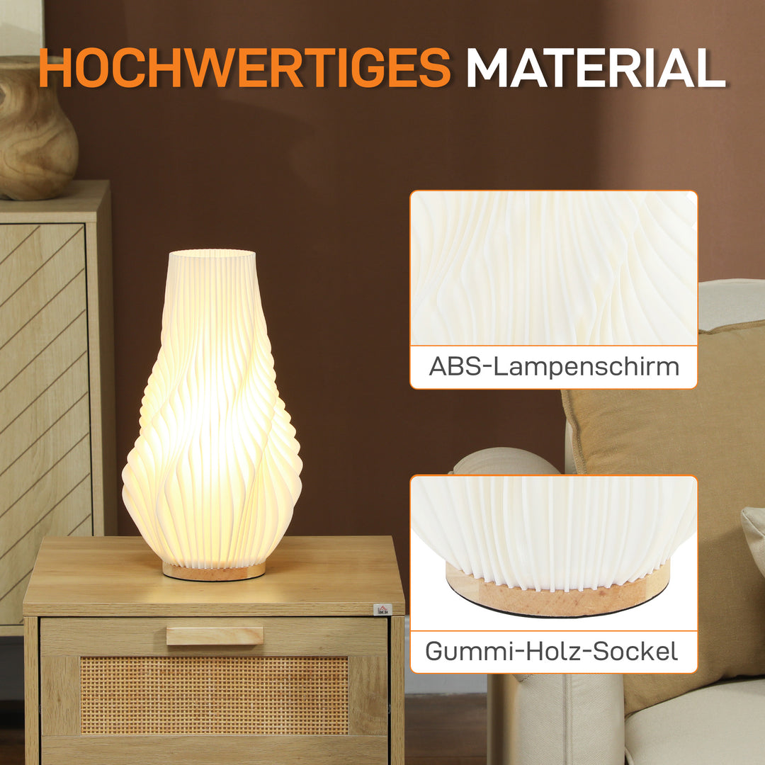 Smart bordlampe med app-styring, alexa-kompatibel, plastik, træ, hvid