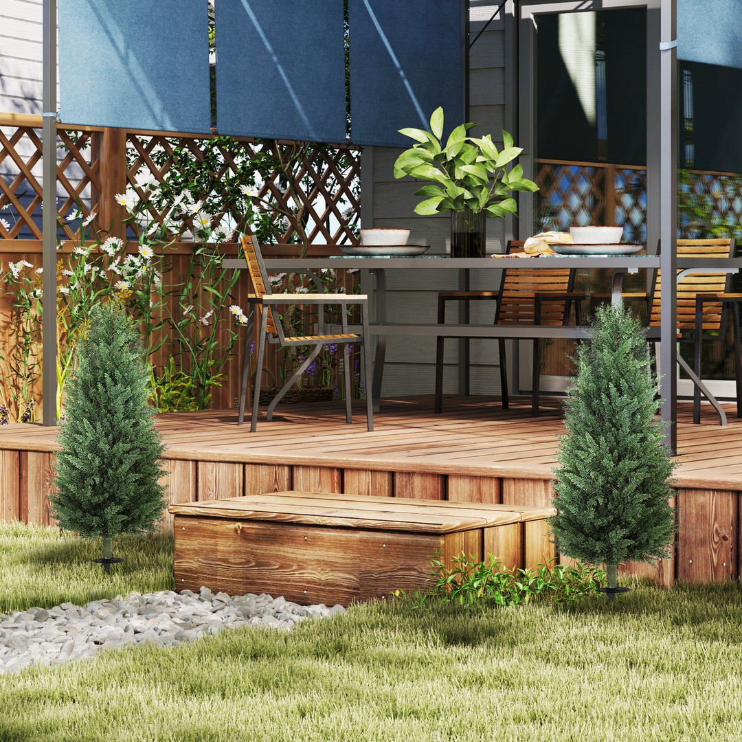 Sæt med 2 kunstige planter, kunstige cypresser med 831 blade hver, alsidige, grønne