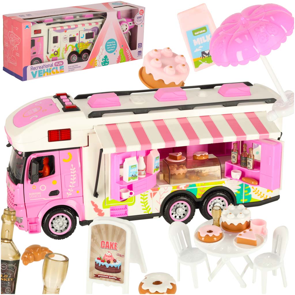 Fjernbetjent campingvogn autocamper bil 2.4GHz lyde lys tilbehør pink