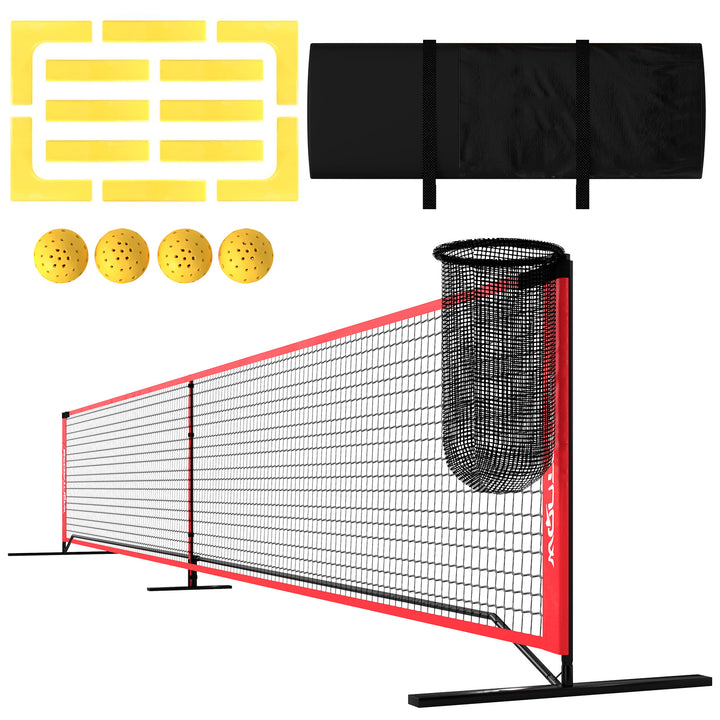 Bærbart sæt med pickleballnet, 6,7 m pickleballsystem med net