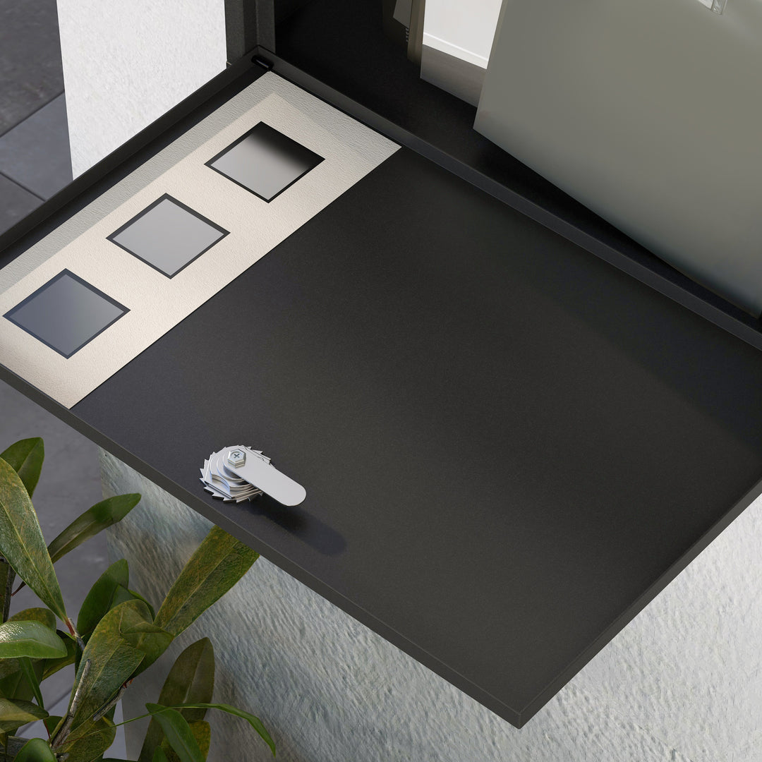 Postkasse metalpostkasse, moderne, låsbar, 36,5 x 11,5 x 29 cm, sort