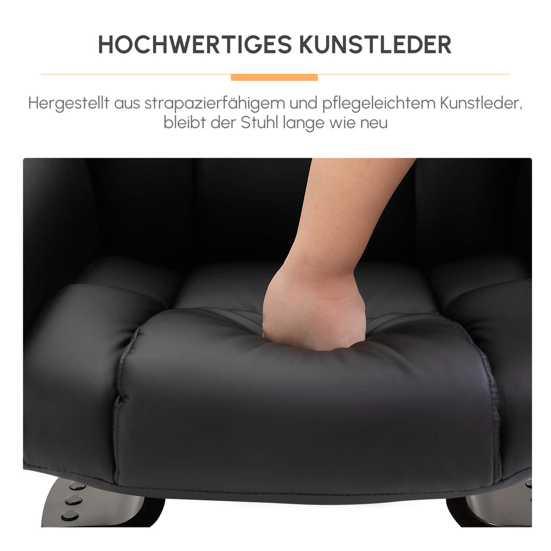 Afslappende lænestol med massagefunktion fodskammel lænefunktion kunstlæder 79 x 82 x 101 cm