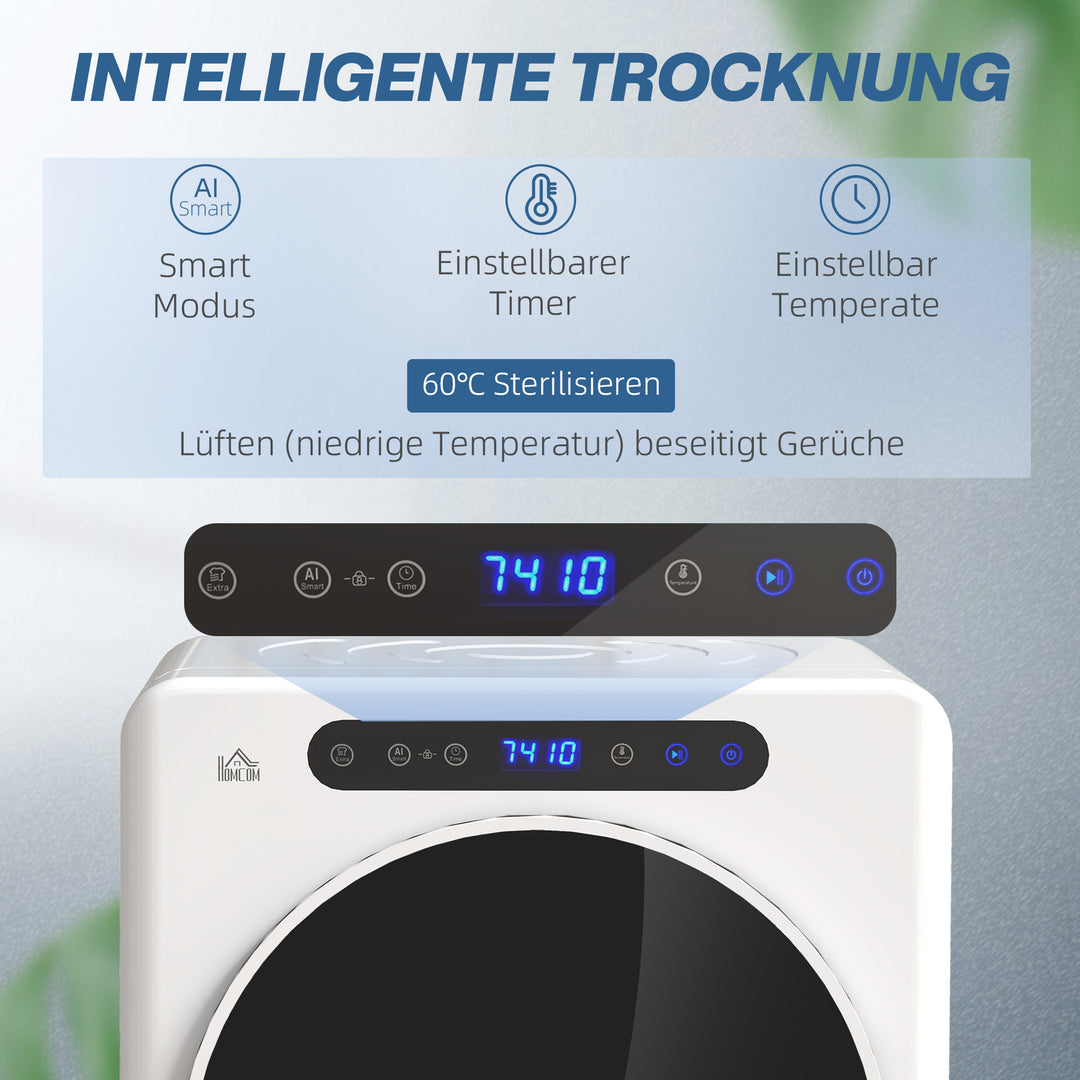 Tørretumbler, 6 programmer, 40-60°c, 4 kg kapacitet, kompakt, touch-betjening, hvid