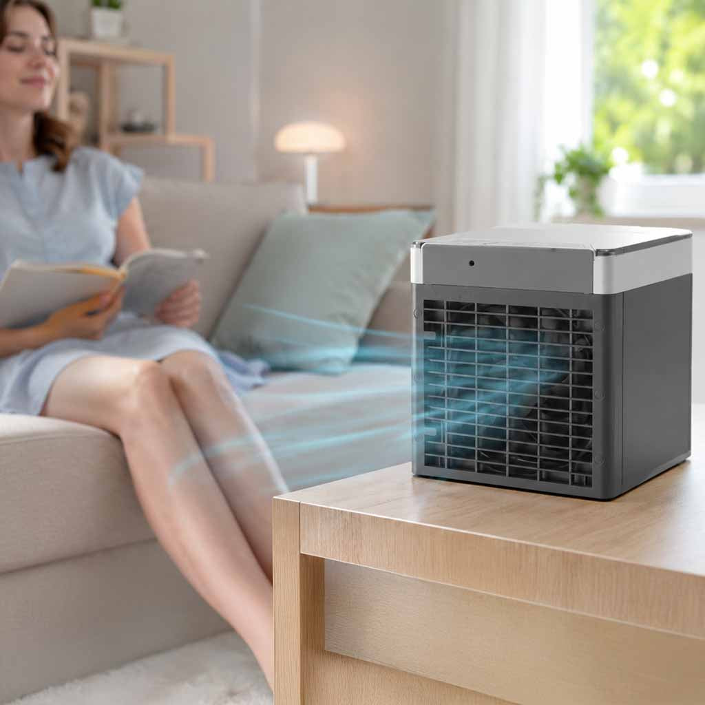 Mini bærbar ventilator til skrivebordsklimaanlæg med USB-port