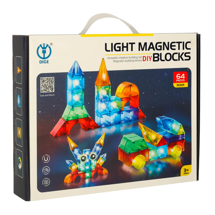 3D-konstruktionsmagnetiske LED-lysende 64 el