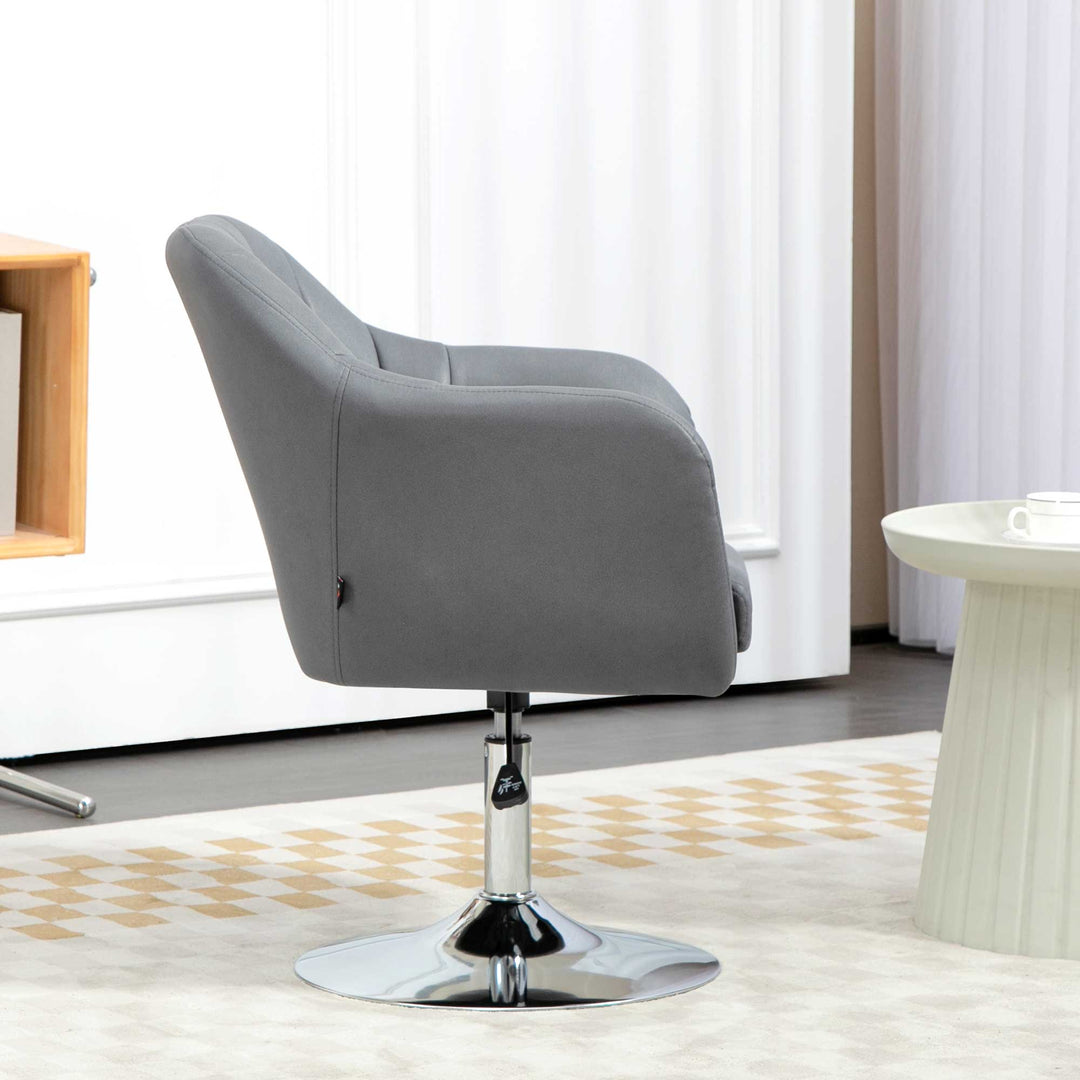 Drejestol, højdejusterbar kontorstol, polyester, metal, 60 x 60 x 79-91 cm, mørkegrå