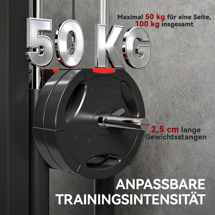 Romaskine til træning, vægmonteret fitnessudstyr, kabelmaskine til hjemmegym, stål, sort