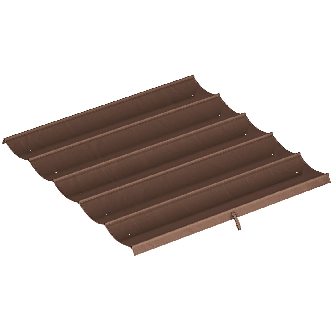 Udskiftningstag til 3 x 3 m pergola, udtrækkeligt, med drænhuller til regnvand, vejrbestandigt, polyester, 250 x 255 cm Kaffe