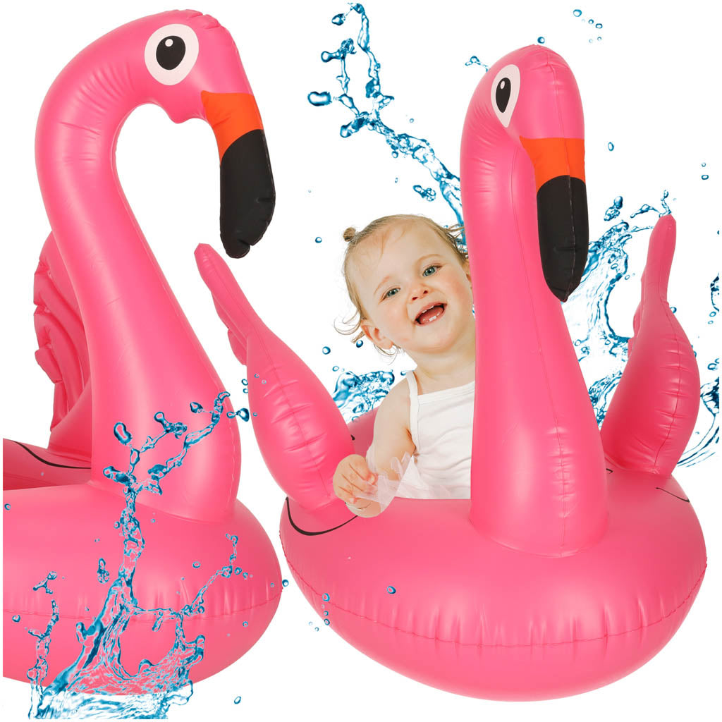 Oppusteligt pontonhjul til børneflamingoer