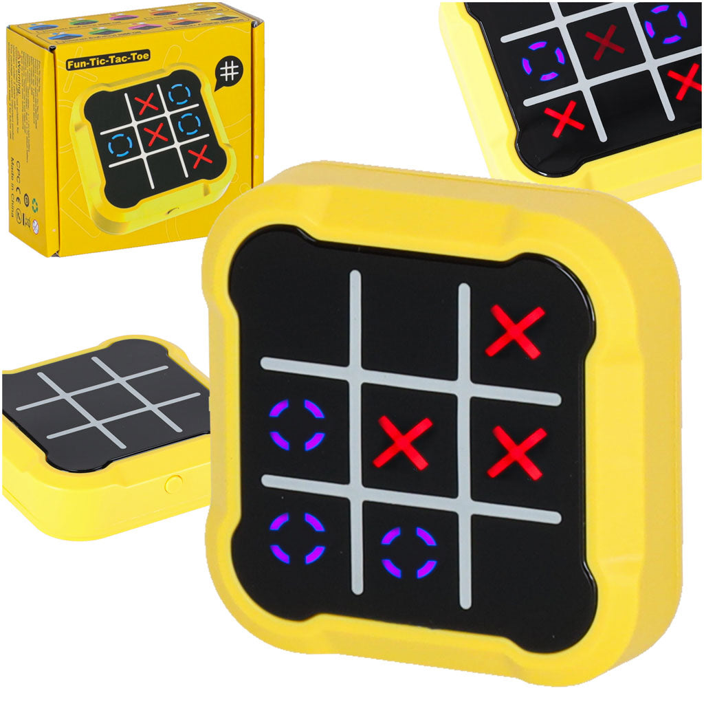 Cirkel kryds kryds elektronisk puslespil tic tac toe bærbar konsol gul