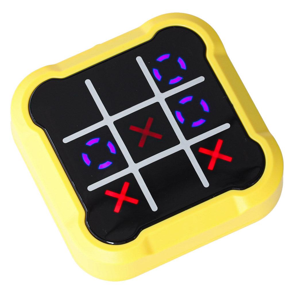 Cirkel kryds kryds elektronisk puslespil tic tac toe bærbar konsol gul