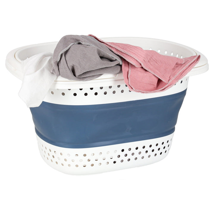 Vasketøjskurv, foldbar silikone, stor kurv, 32L