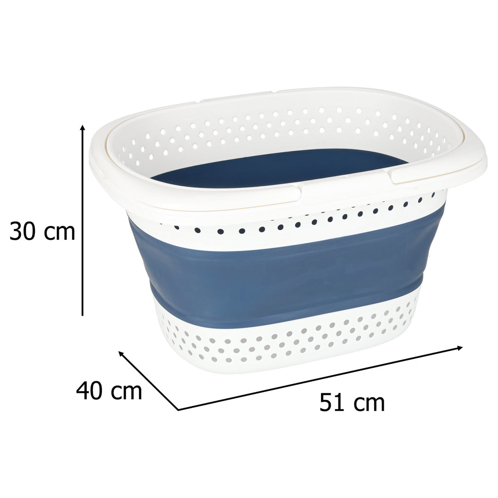 Vasketøjskurv, foldbar silikone, stor kurv, 32L