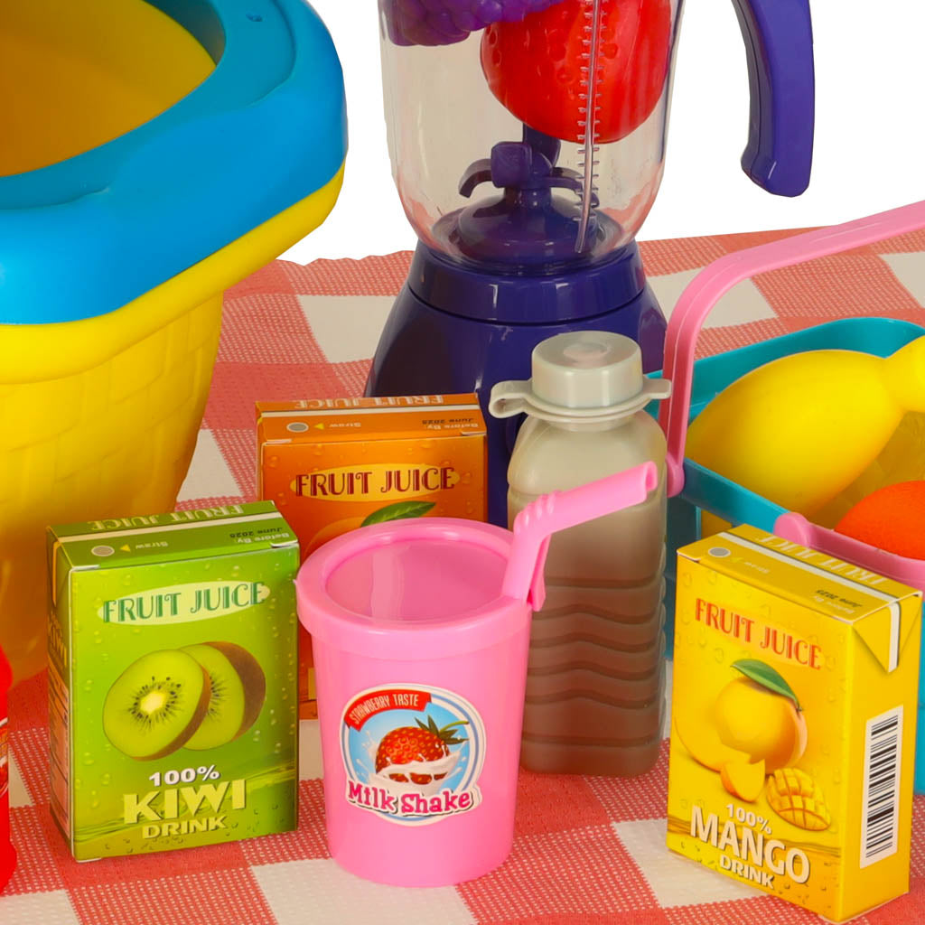 Picnickurv frugtkurv juice drikkevarer mad forsyninger snacks til picnic