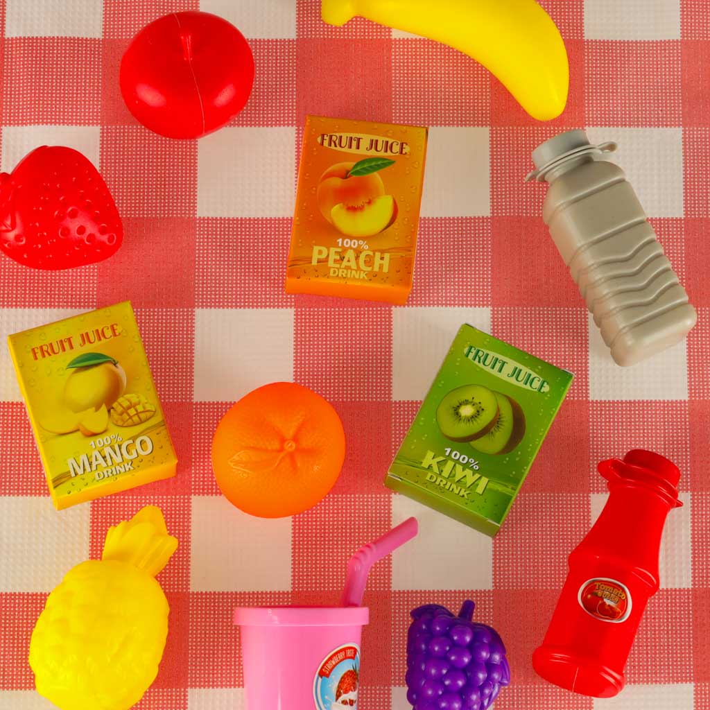Picnickurv frugtkurv juice drikkevarer mad forsyninger snacks til picnic