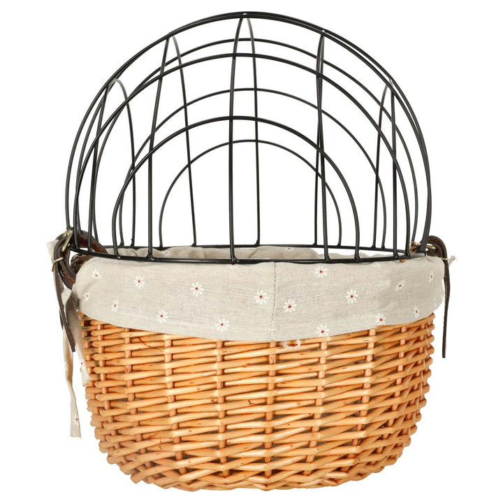 Cykelkurv i rattan med metalramme