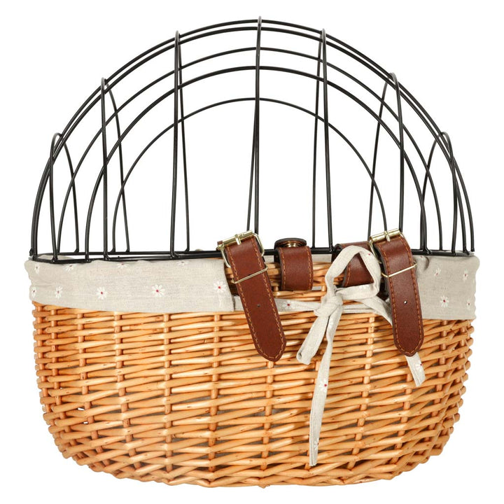 Cykelkurv i rattan med metalramme